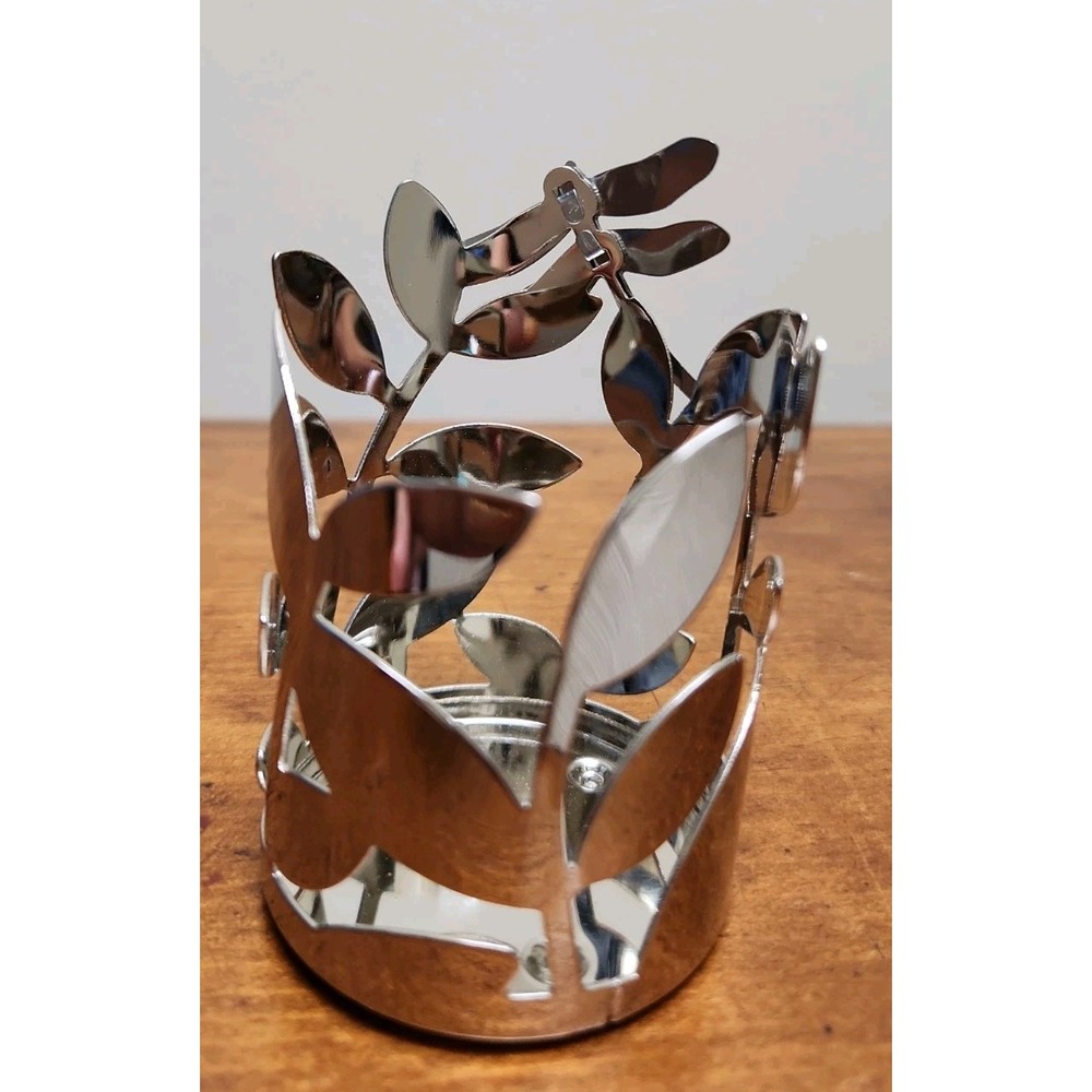 Bath & Body Works/Slatkin & Co - mini 1.6 oz Candle Holder Sleeve wi Dragonfly - Picture 2 of 8